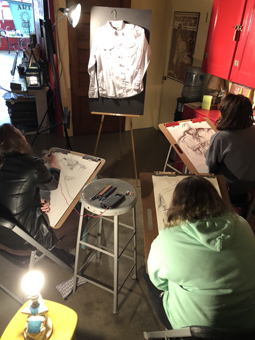Advanced Art Students Wroking